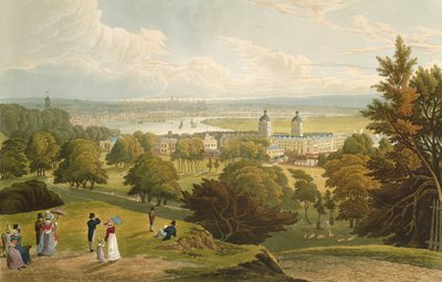 En udsigt over London taget fra Greenwich Park, pub. 1820 af Colnaghi und Co. (akvatint) af Robert the Elder and Younger Havell