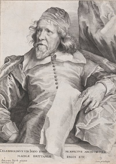 Den mest berømte mand Inigo Jones, præfekt for arkitekturen af ​​kongen af ​​Storbritannien osv. af Robert van Voerst