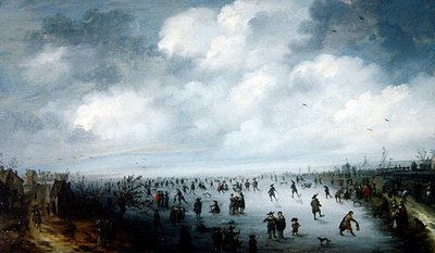 En vinterscene af Robert van den Hoecke