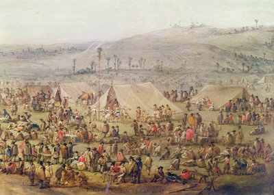 Militærlejr (olie på kobber) (detalje af 341904) af Robert van den Hoecke