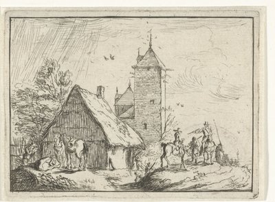 Ryttere ved et tårn Landskaber med lejre (serietitel) af Robert van den Hoecke