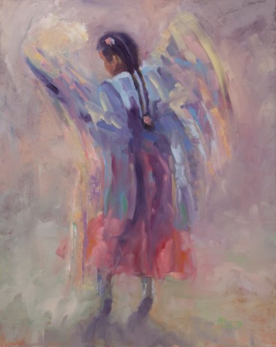 Angel Can Fly, 2015 (olie på lærred) af Roberta Murray