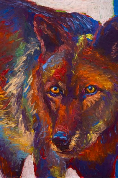 Stare Down, 2019 (olie på panel) af Roberta Murray