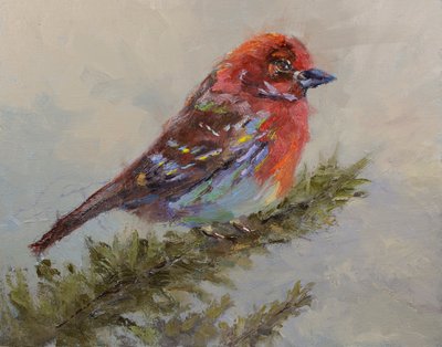 That Bird Of Song, 2023 (olie på panel) af Roberta Murray