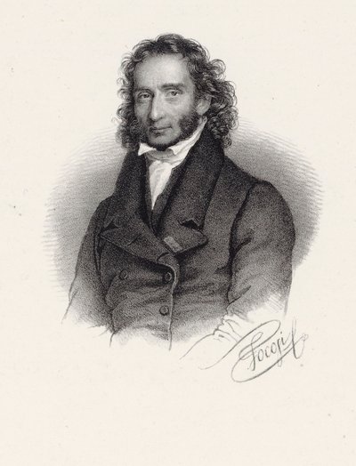 Portræt af Niccolò Paganini 1782-1840, 1830. af Roberto Focosi