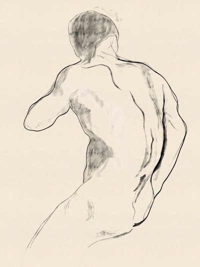 Studie af en kraftfuld mandlig figur af Roberto Moro
