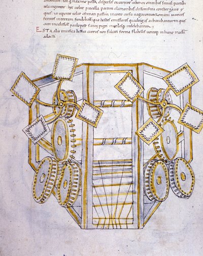 Krigskunst: undersøgelse af militærmaskiner, illustration fra 