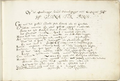 Digt om Gesina ter Borch (1. del) På billedet af den berømte og iøjnefaldende Juffr./ Juffr. Gesina Ter Borch (titel på objekt) af Robertus Altius (signed by artist)