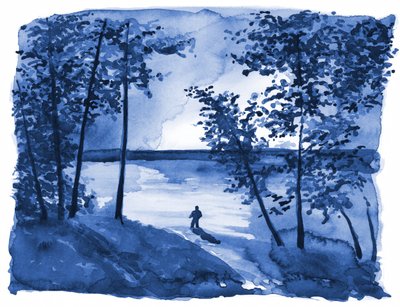 Blå skov, sø, ensomhed af RodMacIver
