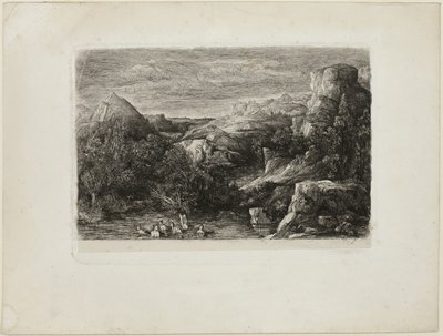 Badende i en bjergpool af Rodolphe Bresdin