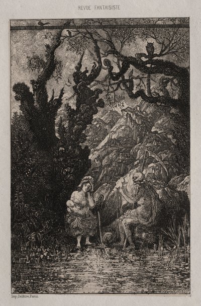 Døden og den unge mor, 1861. af Rodolphe Bresdin