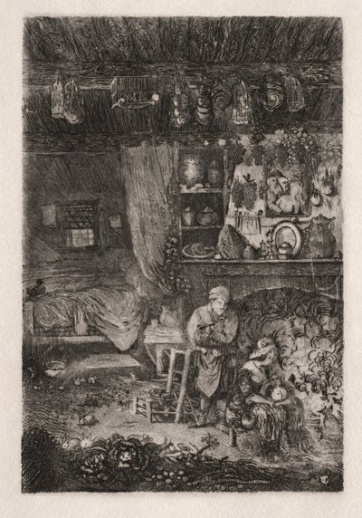 Flamsk interiør, 1856-66. af Rodolphe Bresdin