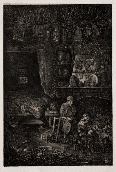 Flamsk interiør, 1856. af Rodolphe Bresdin
