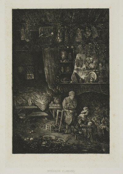 Flamsk interiør, fra Revue Fantaisiste af Rodolphe Bresdin