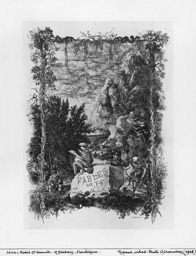 Frontispiceillustration fra "Fabler" af Hippolyte de Thierry-Faletans (19. århundrede) 1868 af Rodolphe Bresdin