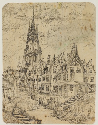 Maritime landsby af Rodolphe Bresdin