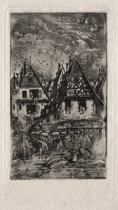 Markedsplads med parasoller af Rodolphe Bresdin