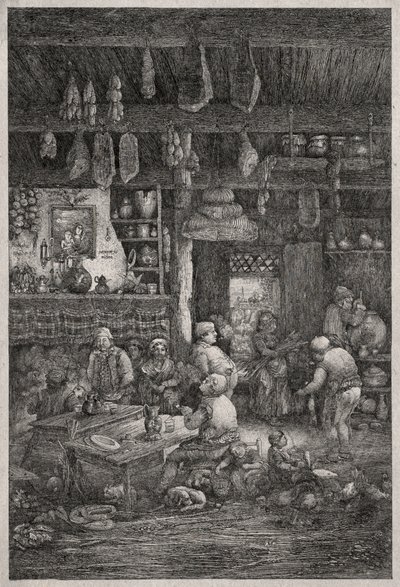 Moldavisk interiør, 1856. af Rodolphe Bresdin