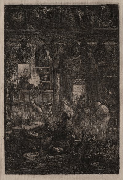 Moldavisk interiør, 1865. af Rodolphe Bresdin