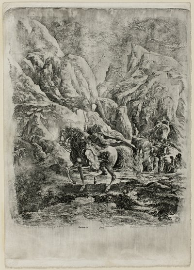 Orientalsk rytter i bjergene af Rodolphe Bresdin