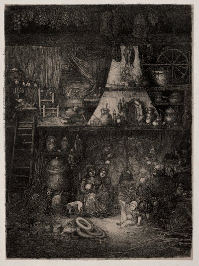 Bondeinteriør i Haute-Garonne, 1858. af Rodolphe Bresdin