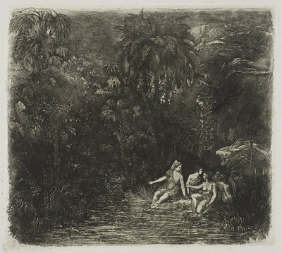 Badende under Palmerne af Rodolphe Bresdin