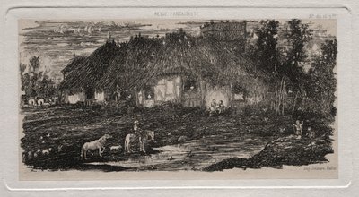 Gårdsgården, 1861. af Rodolphe Bresdin
