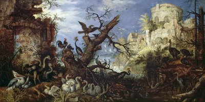 Landskab med fugle af Roelandt Jacobsz. Savery