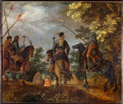 Polske ryttere marcherer gennem en skov ... af Roelandt Jacobsz. Savery