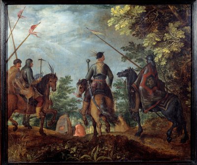 Polske ryttere går i en skov. Maleri af Roelant (Roelandt) Savery (1576-1639) af Roelandt Jacobsz. Savery