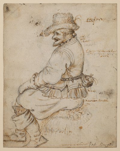 Siddende borger (recto) af Roelandt Jacobsz. Savery