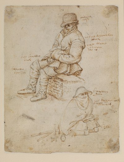 To siddende figurer (verso) af Roelandt Jacobsz. Savery