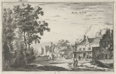 Ansigt i Utrecht Buyten Uytrecht (titel på objekt) Landskaber i det nordlige Holland (Roelant Roghman) (serietitel) af Roelant Roghman