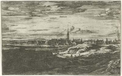 Udsigt over Zandvoort Santvoort (titel på objekt) Landsbyscener i det nordlige Holland (serietitel) af Roelant Roghman