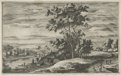 Udsigt over IJssel nær Kampen Buyten Campen (titel på objekt) Landskaber i det nordlige Holland (Roelant Roghman) (serietitel) af Roelant Roghman