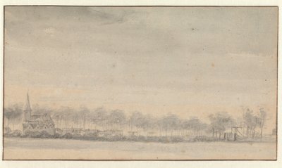 Landsbyen Nederhorst og slottet fra syd Udsigt over landsbyen Nederhorst den Berg, set fra sydøst af Roelant Roghman