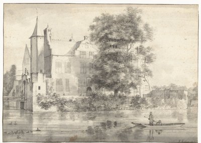 Udsigt over Huis te Rhoon, set fra syd af Roelant Roghman