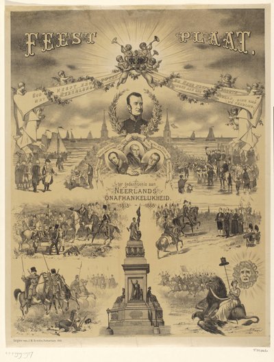Festplade til minde om hollandsk uafhængighed, 1813-1888 (titel på objekt) af Roelof Raar