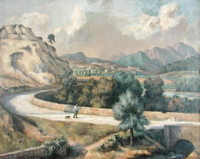 Italiensk landskab, ca. 1922-25 (olie på lærred) af Roger Eliot Fry
