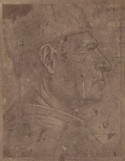 Tegning af et mandshoved i profil af Agnolo Gaddi af Roger Fenton