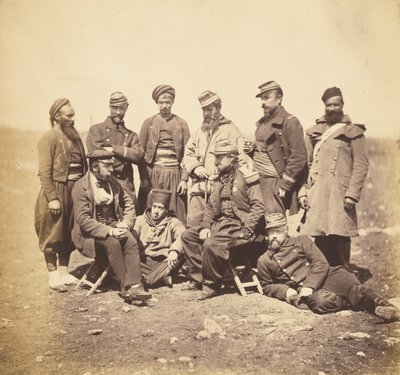 General Cissé samt officerer og soldater fra general Bosquets division af Roger Fenton