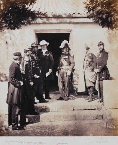 Gruppe ved hovedkvarteret, fra et album med 52 fotografier forbundet med Krimkrigen, 1855 af Roger Fenton