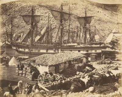 Balaklavas havn, kvægkajen af Roger Fenton