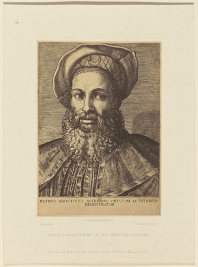Reproduktion af et kobberstik af Marc Antonio af et portræt af Tizian. af Roger Fenton