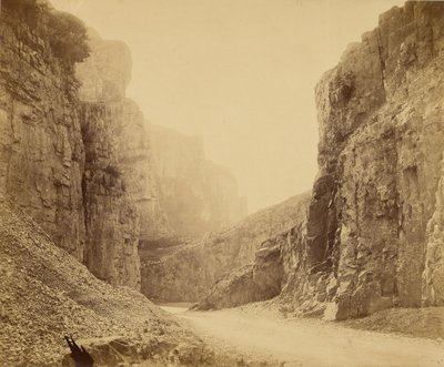Cheddar-klipperne, den centrale dal af Roger Fenton