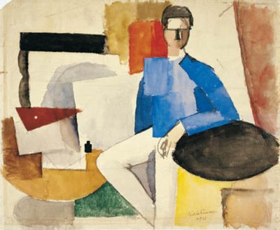 Kubistisk komposition med en mand siddende ved et bord af Roger de La Fresnaye