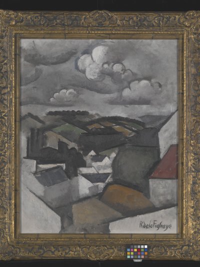 Landskab med en landsby, The Hills Beyond Meulan (olie på lærred) af Roger de La Fresnaye