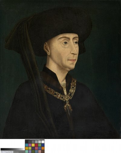 Portræt af Filip den Gode (olie på panel) af Rogier van der (after) Weyden
