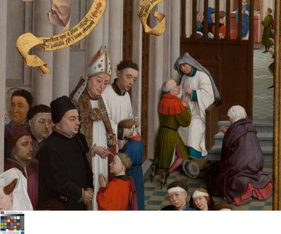 Detalje fra Triptykon af de syv sakramenter af Rogier van der Weyden