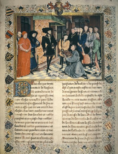 Jean Wauquelin (død 1452) præsenterer oversættelsen af Hainauts krøniker til Filip III af Bourgogne af Rogier van der Weyden